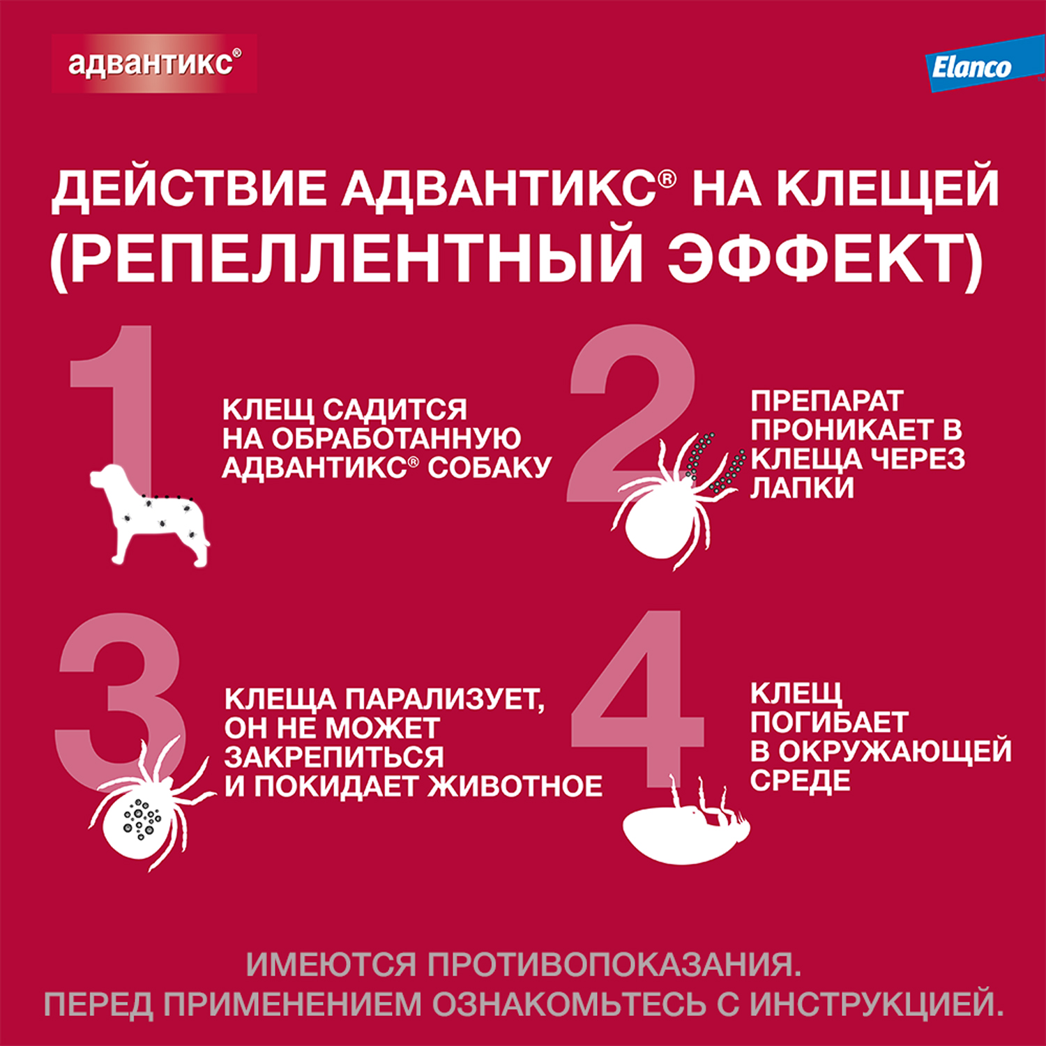 Препарат инсектоакарицидный для собак Elanco Адвантикс 2.5мл 4пипетки - фото 5