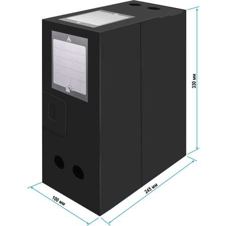 Короб архивный Бюрократ пластик 100мм 330х245 черный