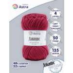 Пряжа для вязания Astra Premium джинс для повседневной одежды акрил хлопок 50 гр 135 м 190 темно-красный 4 мотка