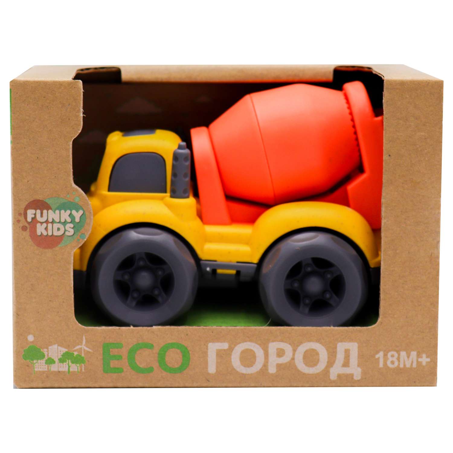 Игрушка Funky Toys Эко-машинка бетономешалка 10 см FT0278079 - фото 2