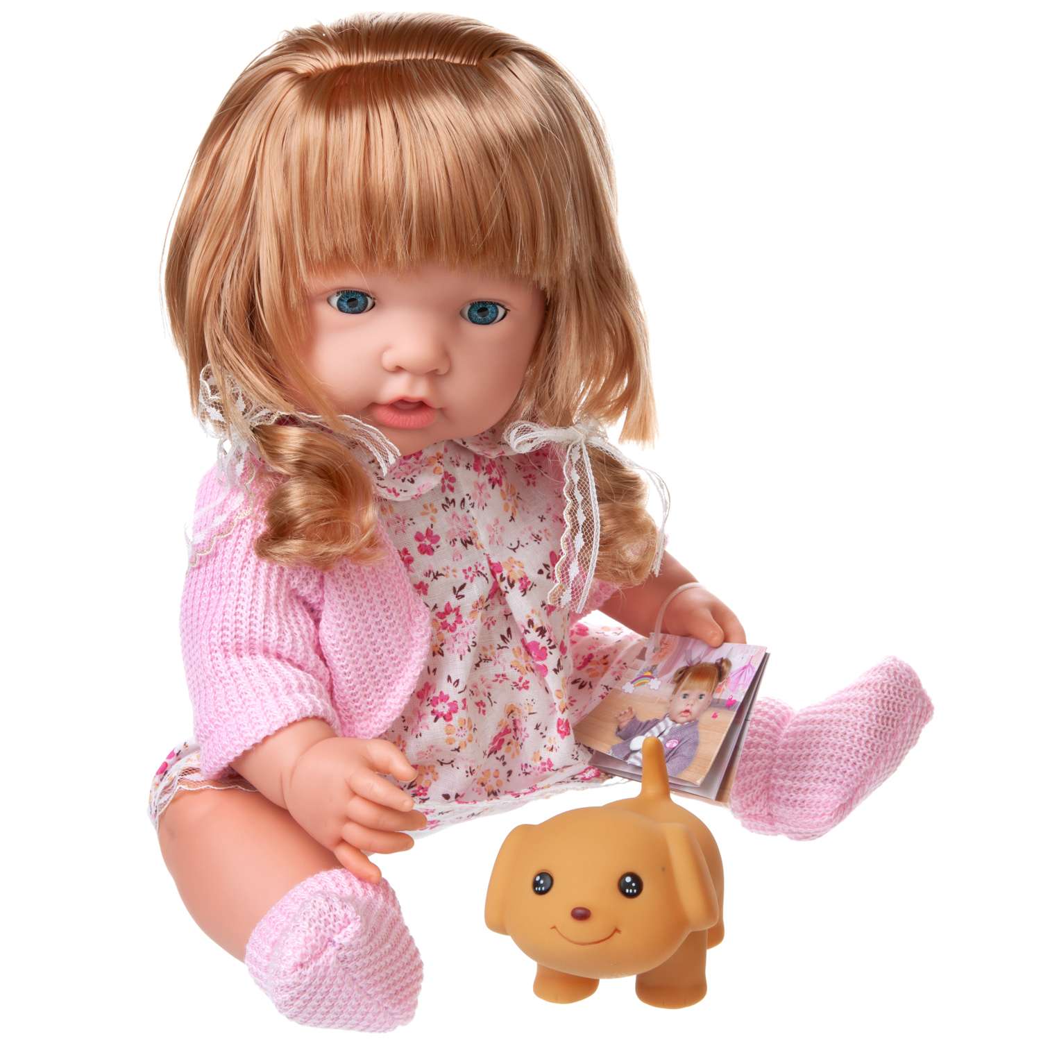 Кукла-пупс ABTOYS Baby Ardana в платье и розовой кофточке в наборе с аксессуарами в коробке 40см WJ-C0020 - фото 2