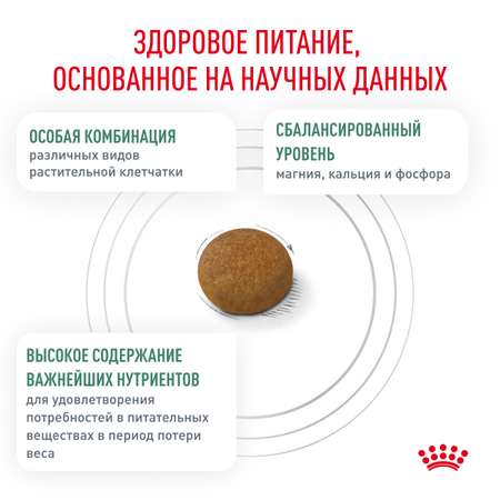 Корм для собак Royal Canin 3кг полнорационный для взрослых собак мелких пород для снижения веса