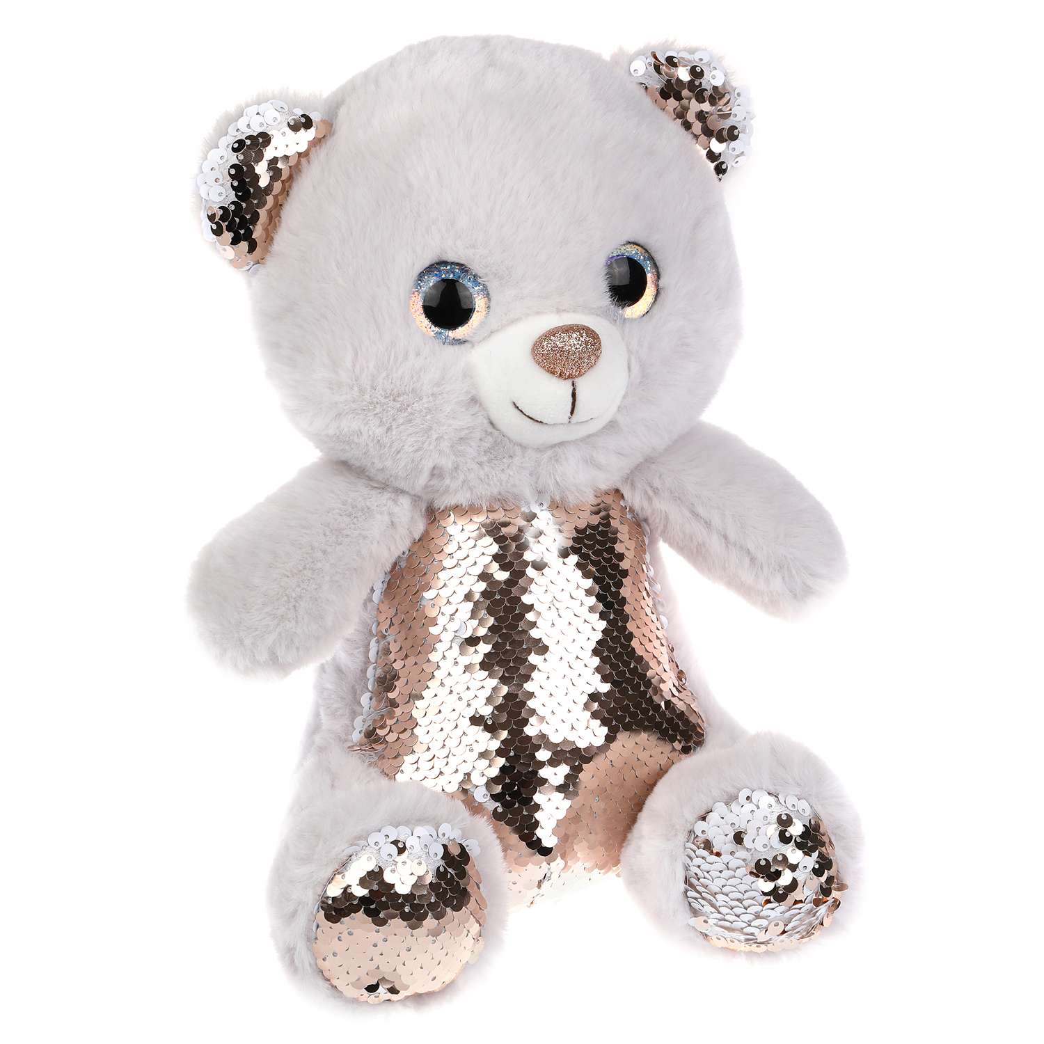 Мягкая игрушка детская Fluffy Family плюшевый Мишка Глазастик с пайетками 27 см - фото 1