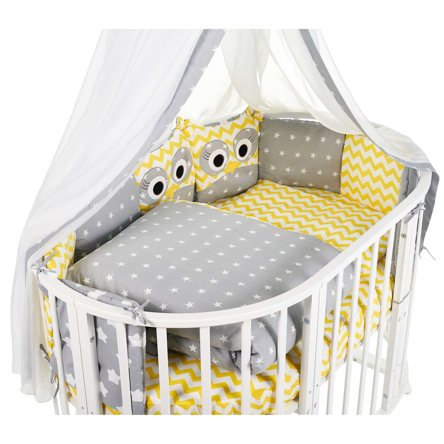 Комплект в овальную кроватку Sweet Baby Uccellino 10предметов Giallo Желтый - фото 2
