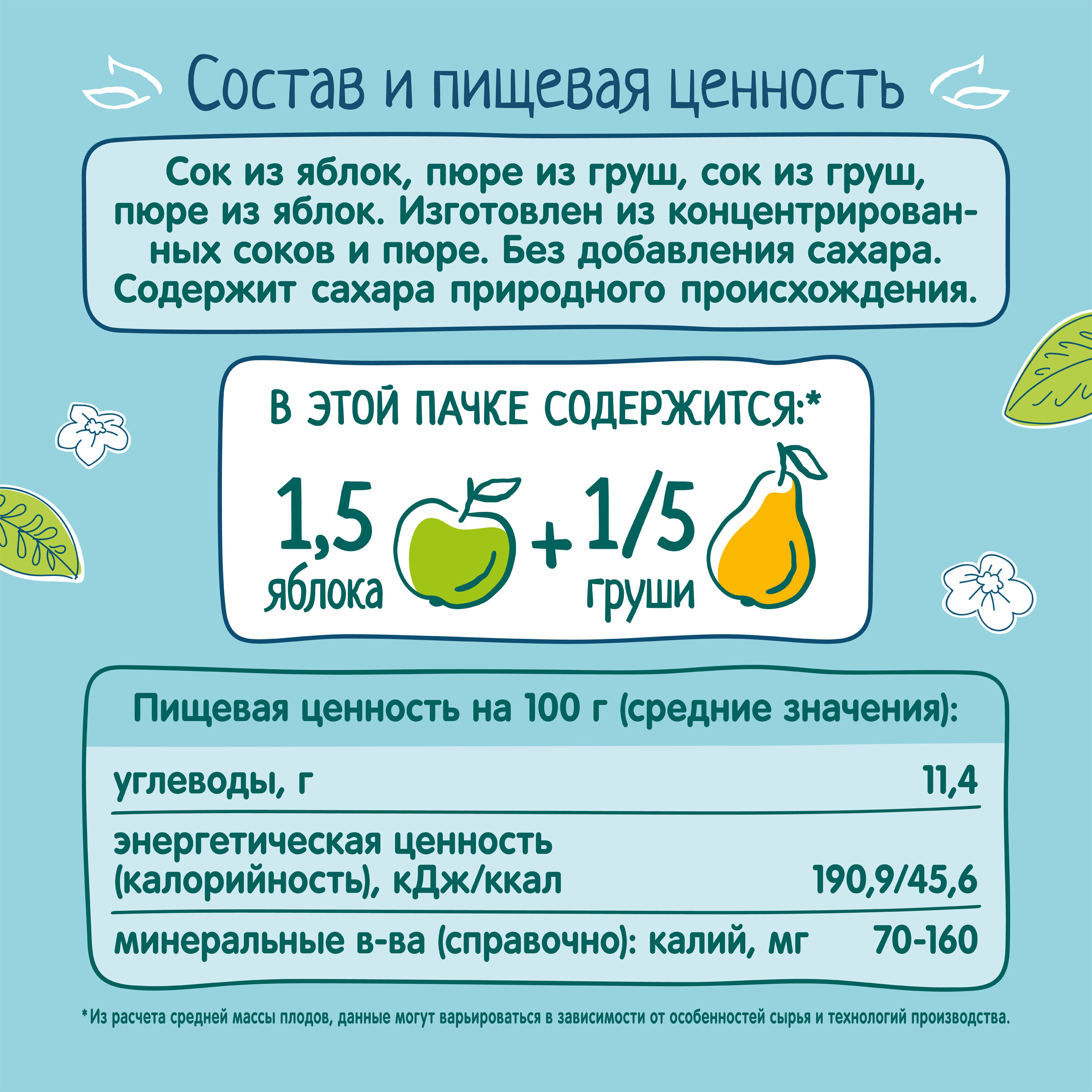 Сок ФрутоНяня из яблок и груш 0,2 л с 5 месяцев - фото 6