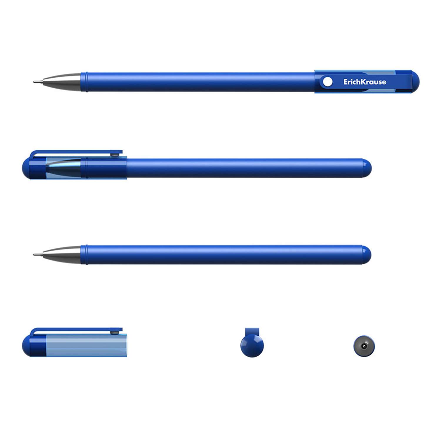 Ручка гелевая ErichKrause G-Soft цвет чернил синий в пакете 4 штуки - фото 2