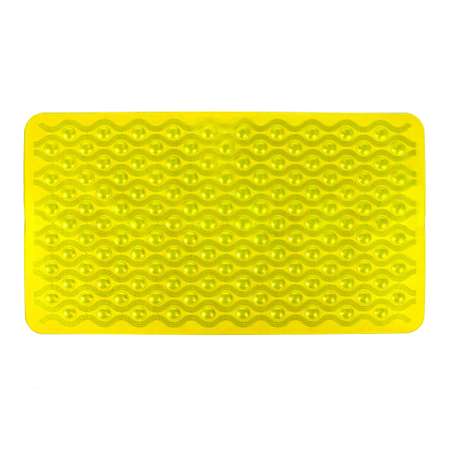 Коврик FOVERO для ванной SPA прозрачный Волна 71х40 см желтый