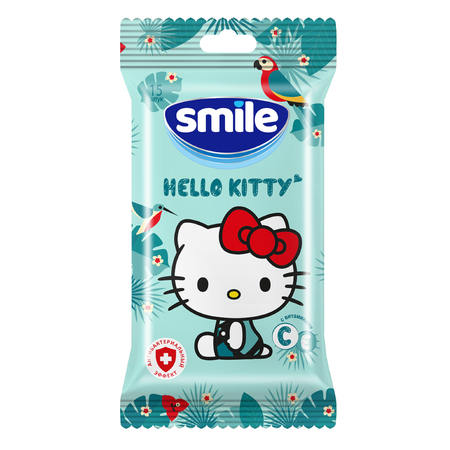 Салфетки влажные Smile W Hello Kitty 15шт в ассортименте