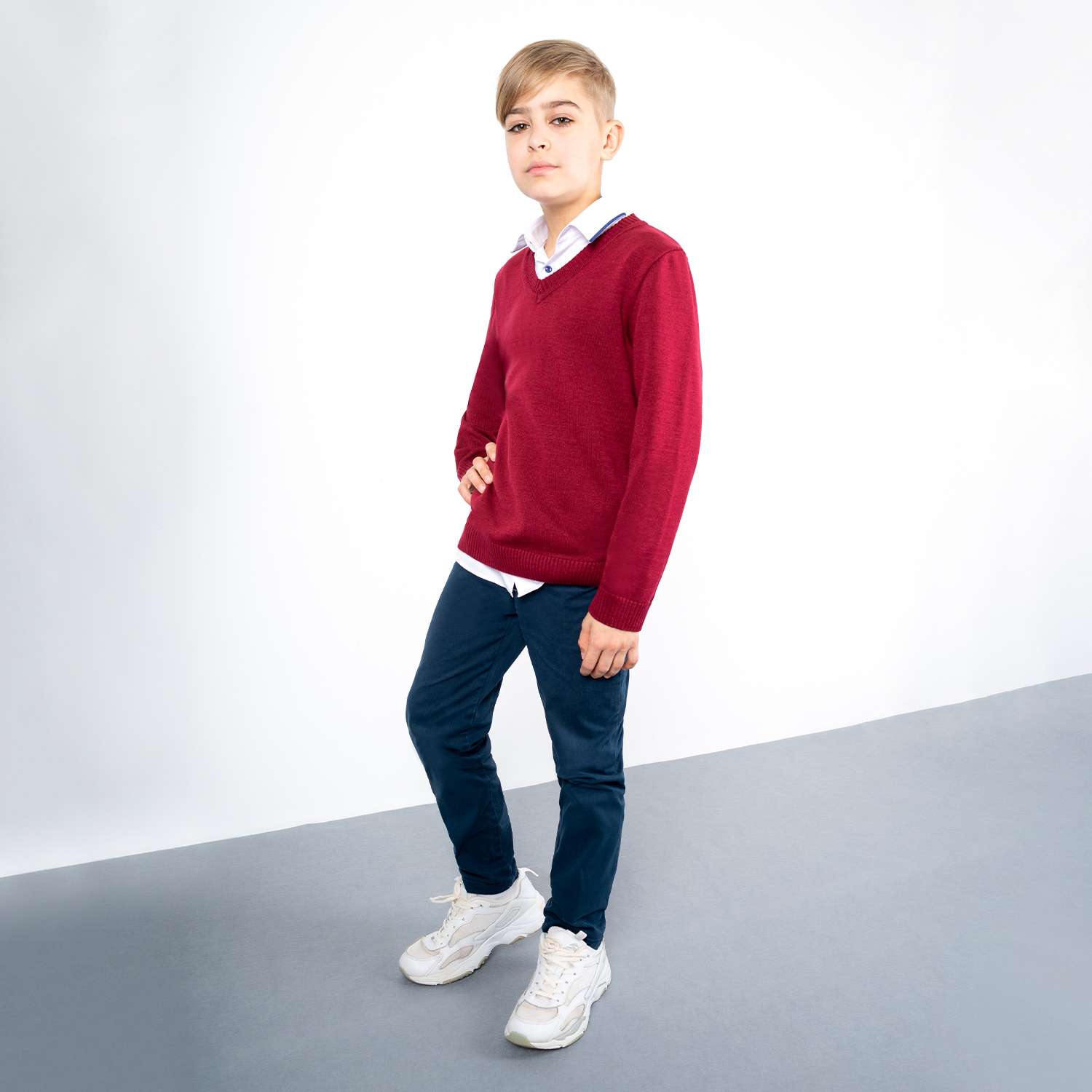 Пуловер LEO 4037С_бордовый - фото 8