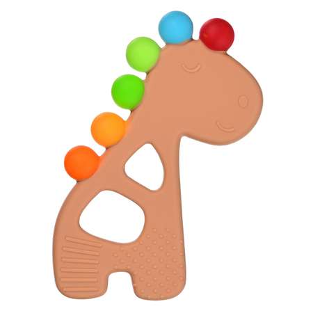 Прорезыватель Uviton силиконовый с рельефами на поверхности Rainbow giraffe