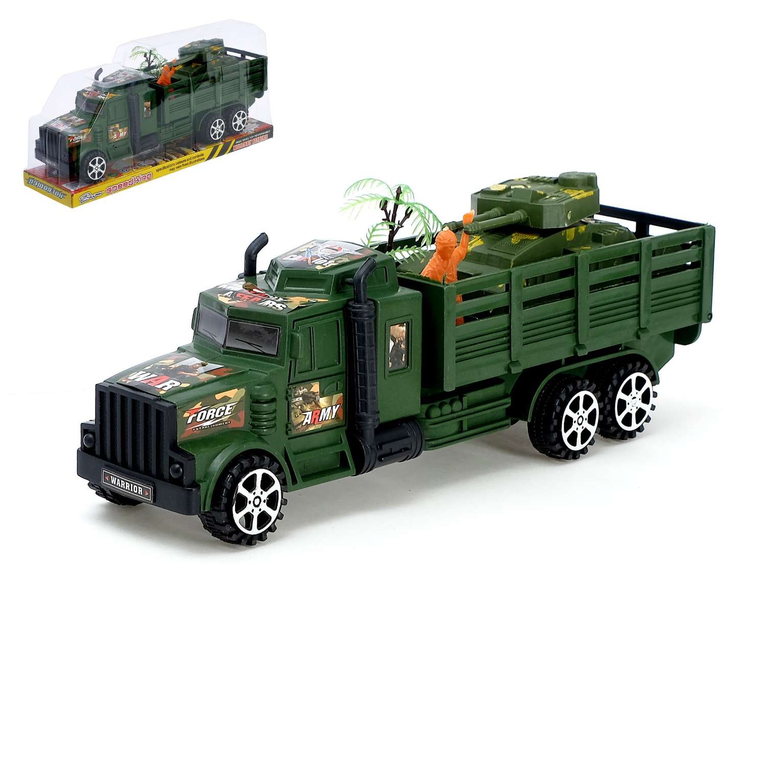 Машина инерационная Sima-Land Военная с танком и солдатиком 475572 - фото 1
