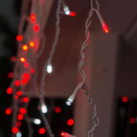 Гирлянда Luazon «Бахрома» IP44 УМС белая нить 160 LED свечение красное мерцание белым 220 В