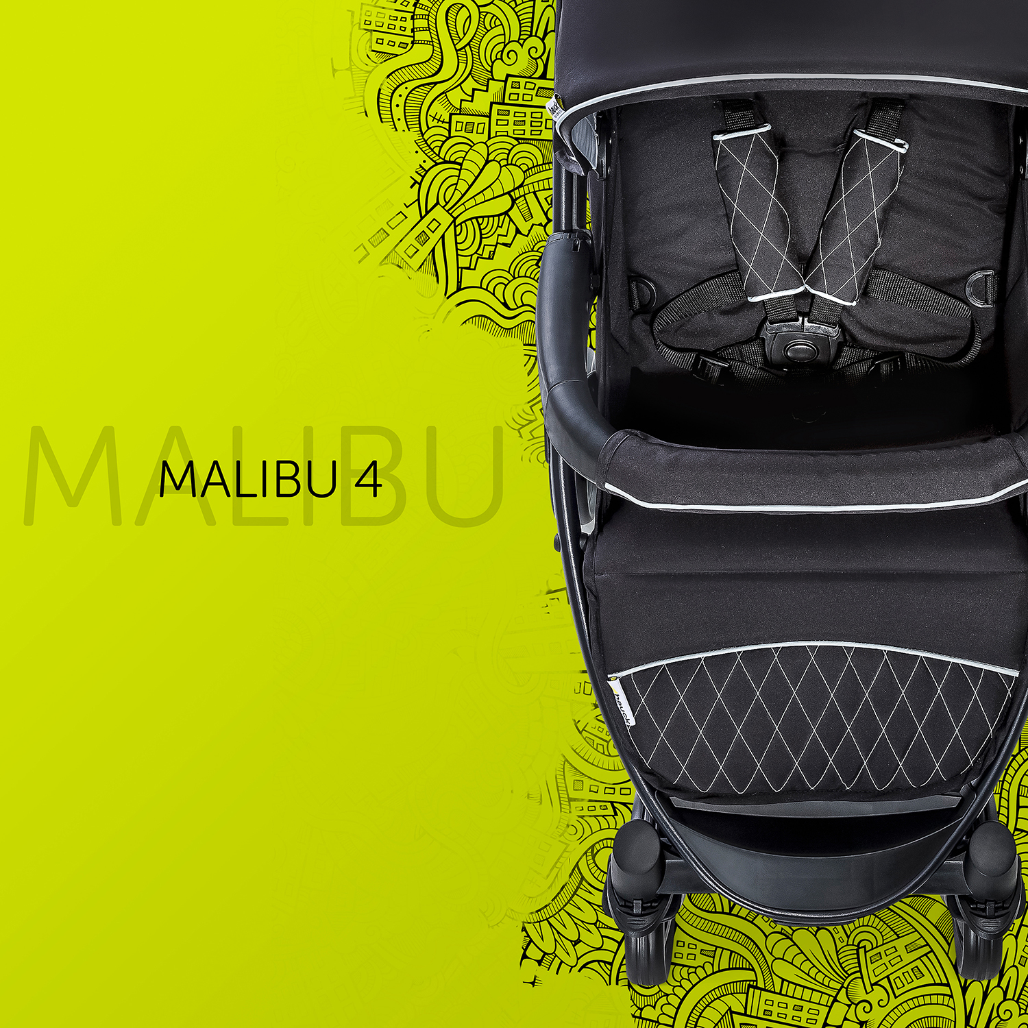 Коляска Hauck Malibu 4 Trioset Black Silver - фото 26