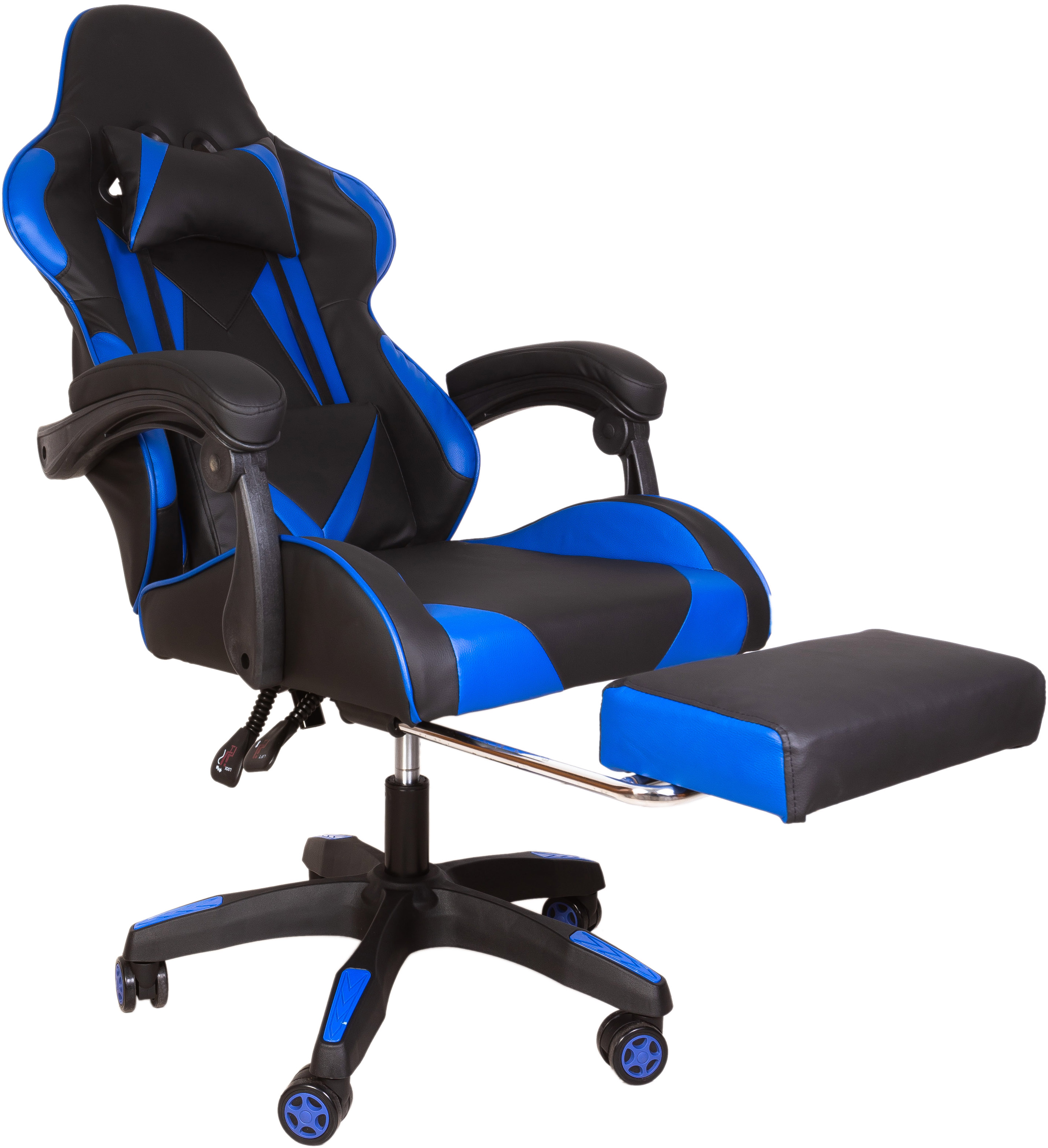 Компьютерное кресло GRAMBER чёрно-синий экокожа - фото 3