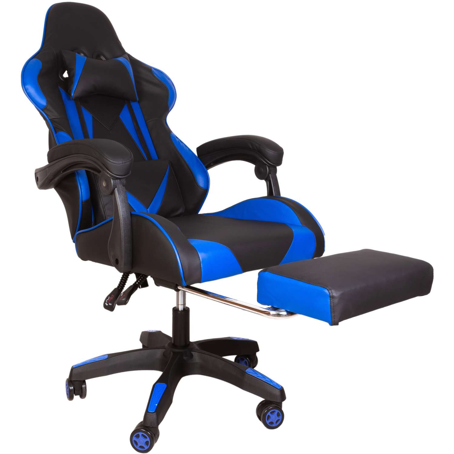 Компьютерное кресло GRAMBER чёрно-синий экокожа - фото 3