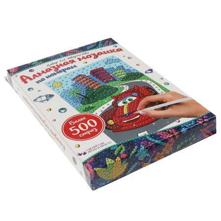Набор для детского творчества МультиАРТ Алмазная мозаика красная машинка