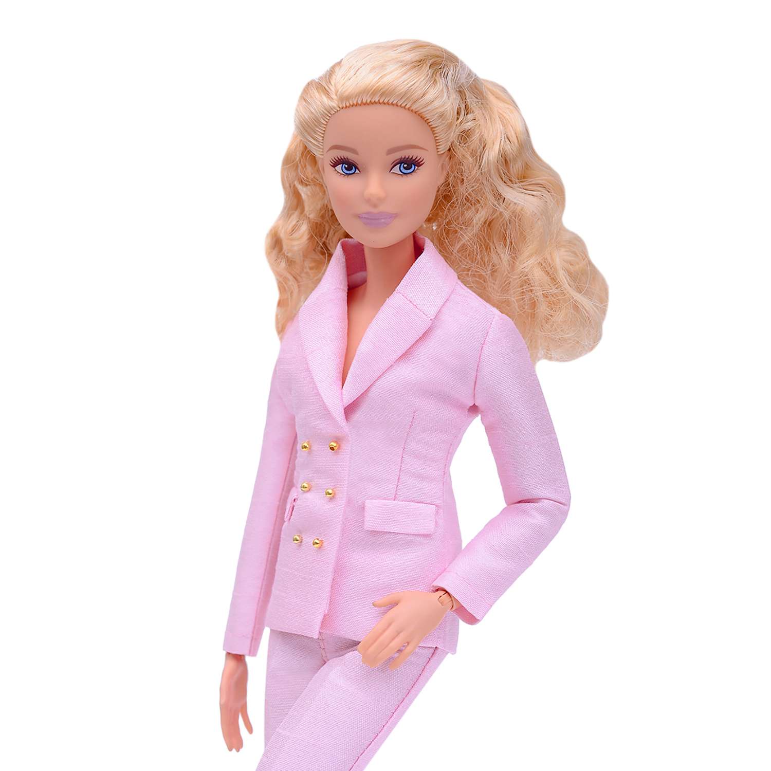 Шелковый брючный костюм Эленприв Светло-розовый для куклы 29 см типа Барби FA-011-04 - фото 5