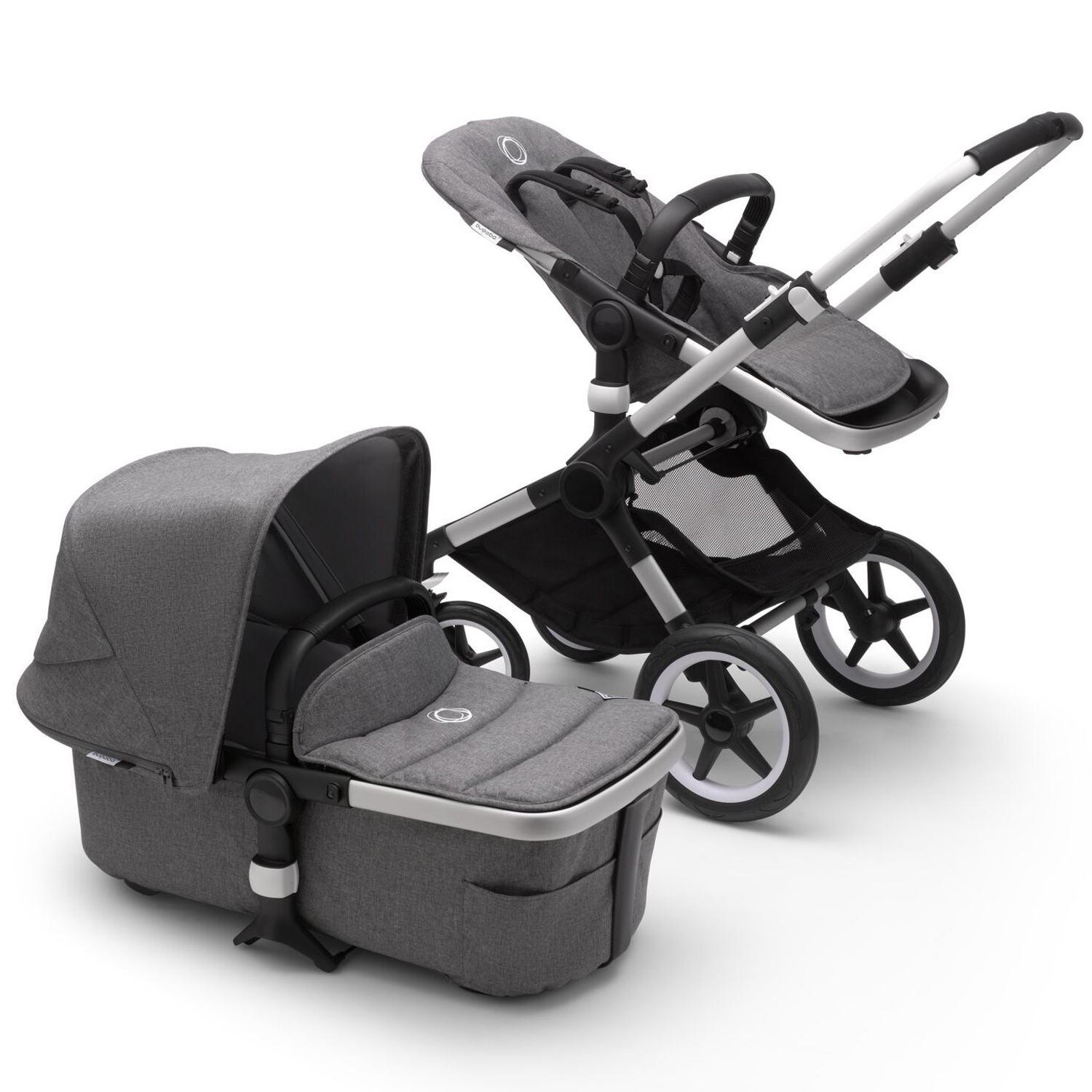 Коляска 2в1 Bugaboo Fox2 Complete Alu Grey Melange-Grey Melange - фото 1