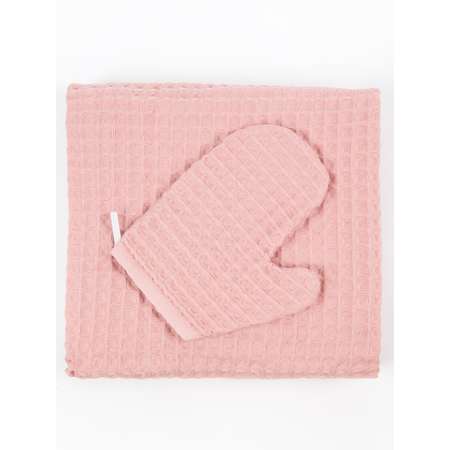 Полотенце с уголком Чудо-чадо «Вафелька» розовый