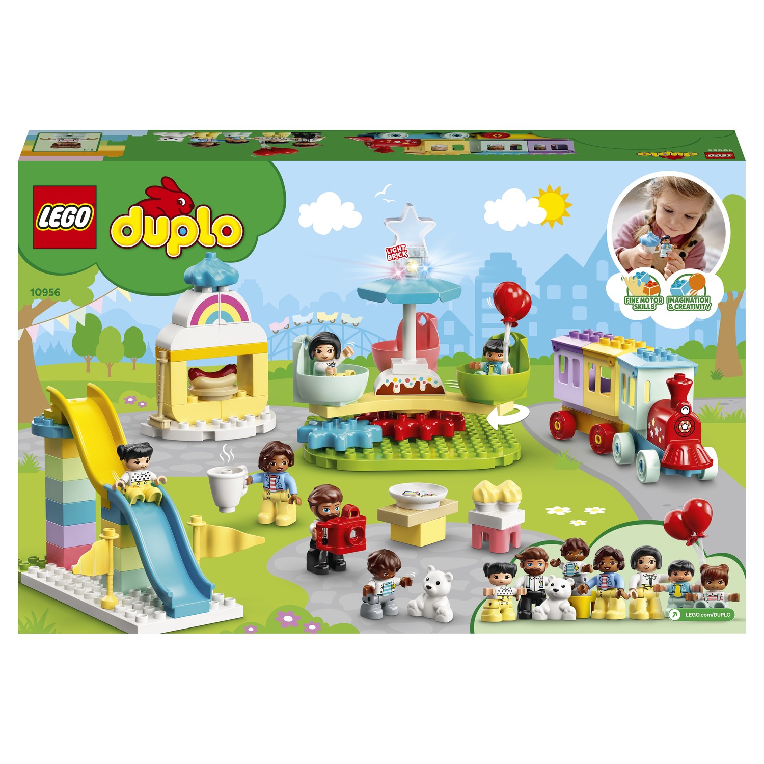 Конструктор LEGO DUPLO Town Парк развлечений 10956 купить по цене 4399 ₽ в  интернет-магазине Детский мир