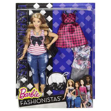 Кукла Barbie в джинсах и майке DTF00
