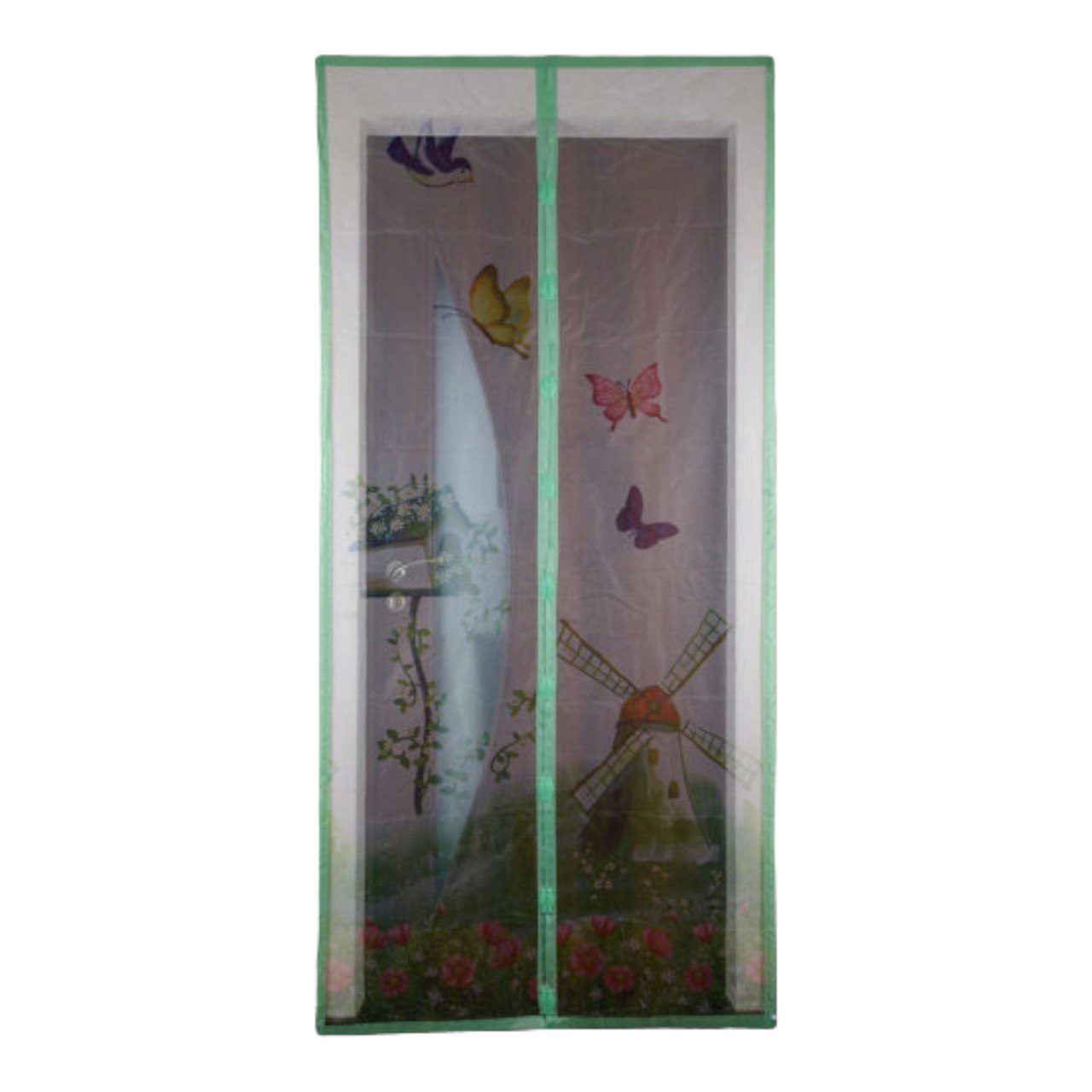 Шторка антимоскитная DECOTEX на магнитах для двери 100х210 см Мельница и бабочки - фото 8