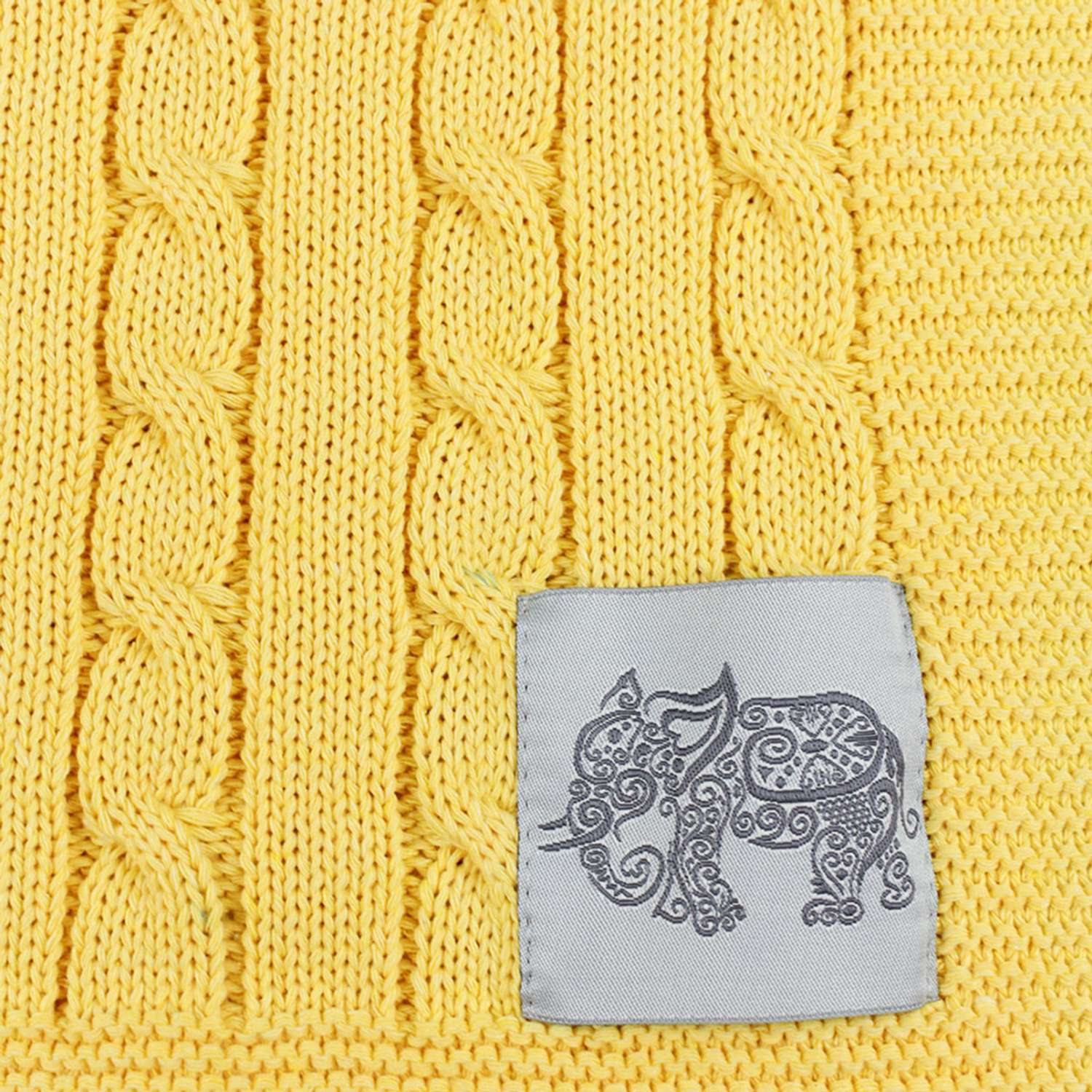 Плед-покрывало детский вязаный WARM WHIFF D-09 желтый на выписку в коляску в кроватку на лето 90x110 - фото 2