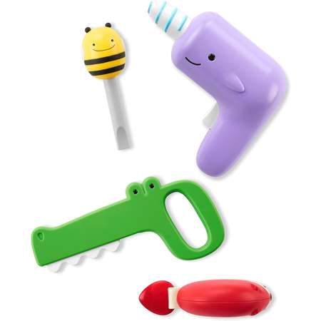 Набор игрушечных инструментов Skip Hop Животные 4 предмета Пила Дрель Отвертка Рулетка