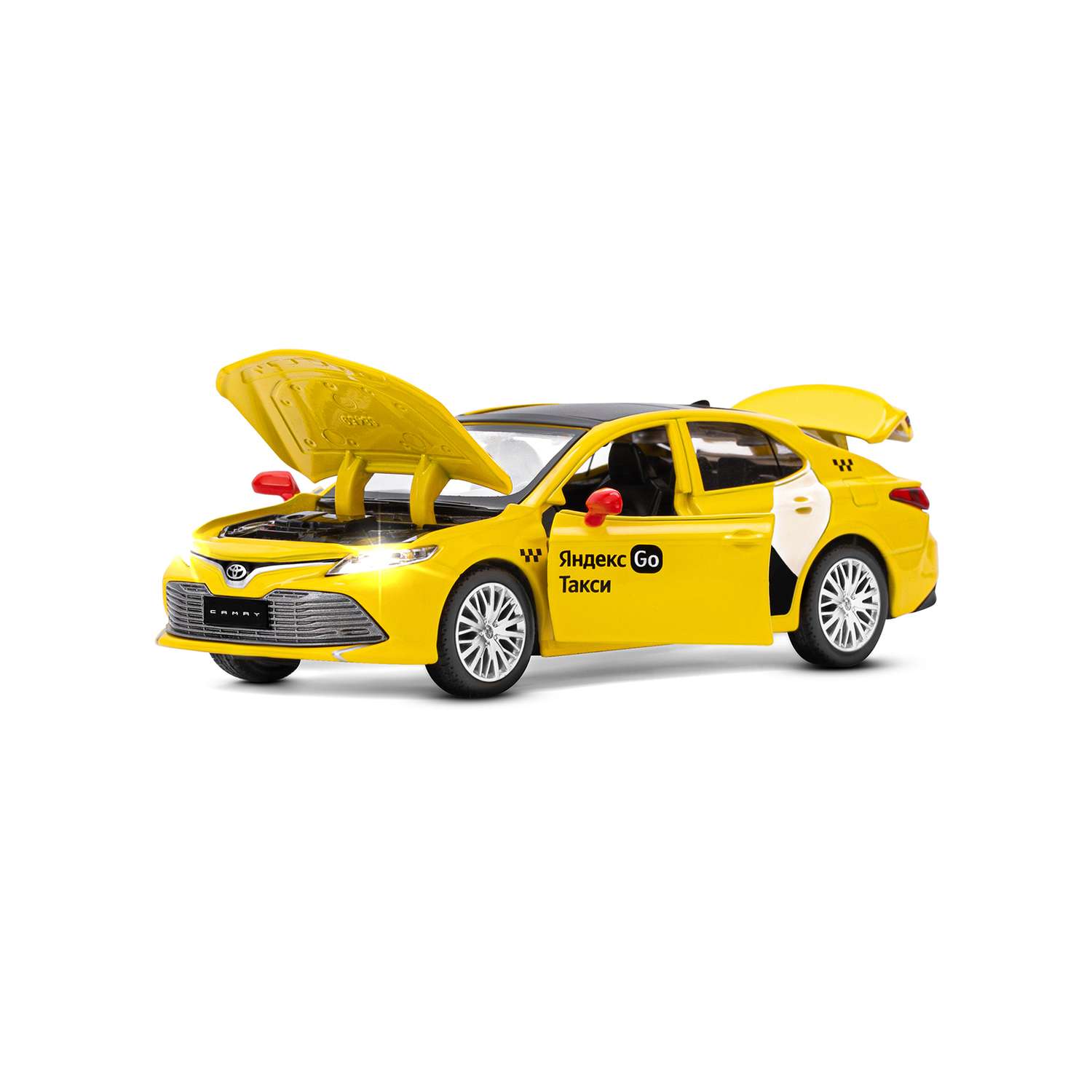 Машинка металлическая Яндекс GO игрушка детская Toyota Camry цвет желтый Озвучено Алисой JB1251482 - фото 11