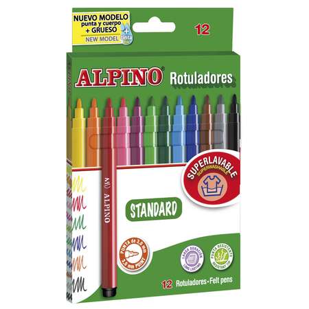 Фломастеры ALPINO STANDARD 12 цв.