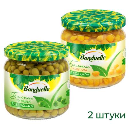 Кукуруза и Горошек (ЗОЖ) Bonduelle 2 банки по 350 мл.