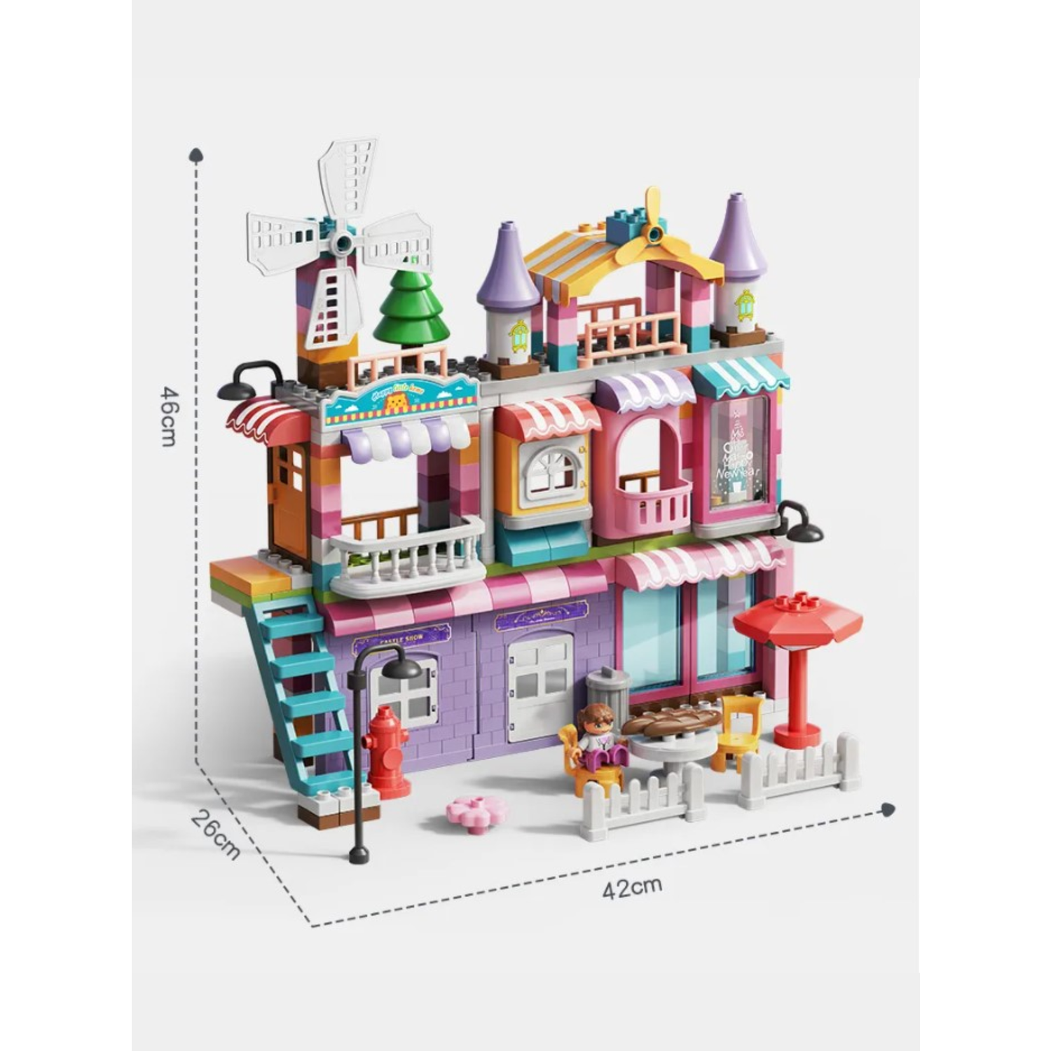 Детский конструктор SHARKTOYS кукольный домик Вилла Домик принцессы 3 этажа 216 деталей - фото 10