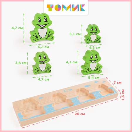 Рамка-вкладыш Томик деревянная развивающая игрушка Лягушка 5 деталей 481-2