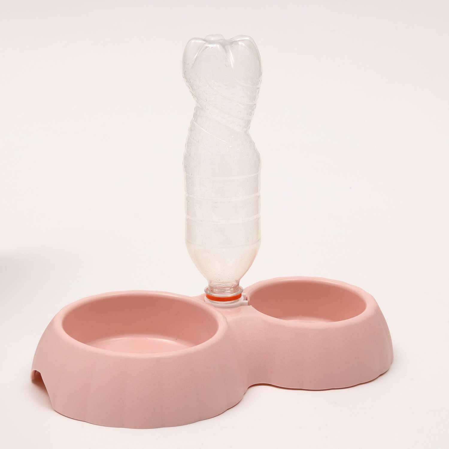 Миска Пижон пластиковая двойная под бутылку 31х18х5.3 см розовая 400 мл - фото 6