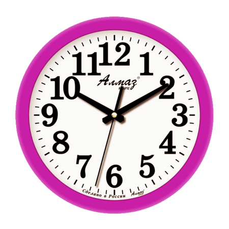 Часы настенные АлмазНН круглые ярко-фиолетовые 28.5 см