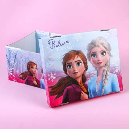 Коробка Disney подарочная складная с крышкой 31 х 25 5 х 16 «Believe» Холодное сердце