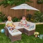 Набор садовой мебели для детей KidKraft секционный диван пуф-стол зонт бежево-коричневый 20305_KE