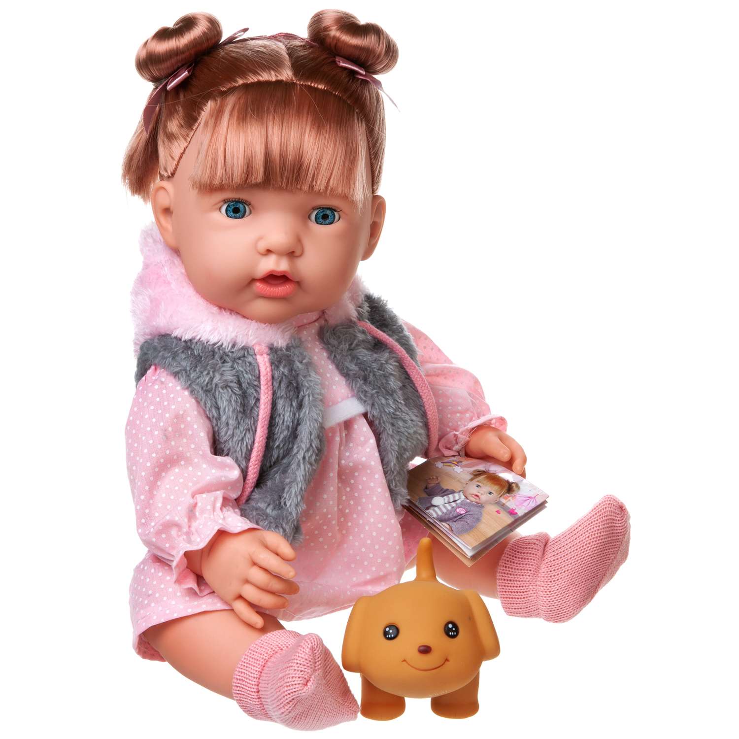 Кукла-пупс ABTOYS Baby Ardana в платье и меховой жилетке в наборе с аксессуарами в коробке 40см WJ-C0021 - фото 2