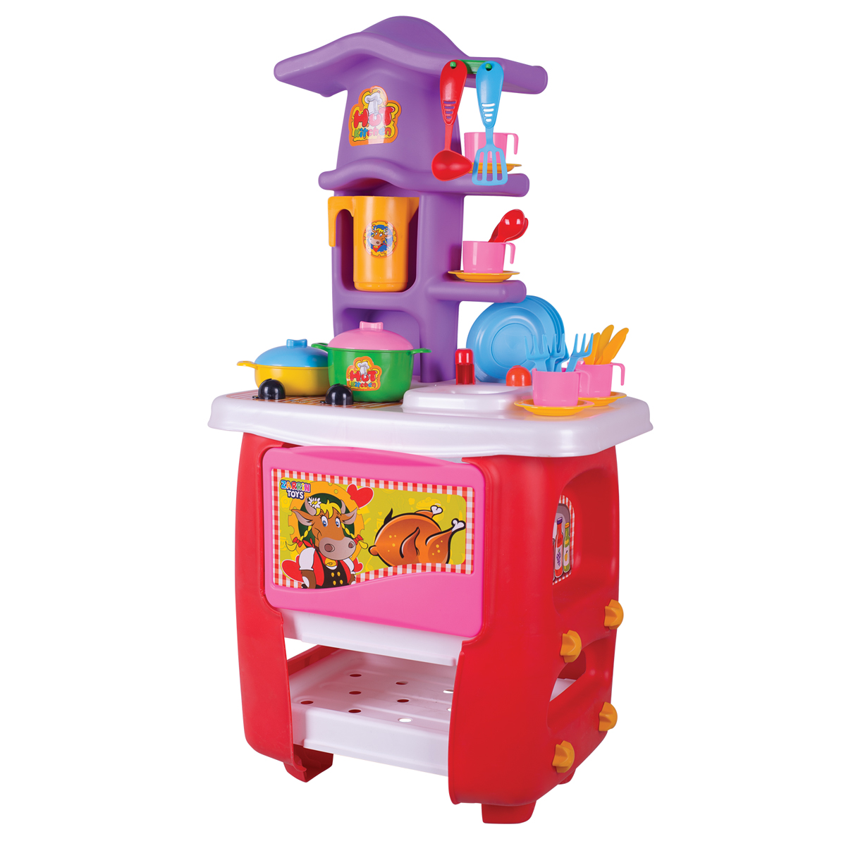 Кухня детская Zarrin Toys Hut Kitchen с набором 32 предмета - фото 1