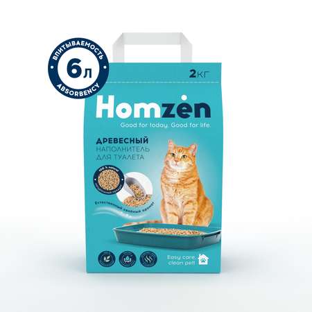 Наполнитель для кошачьего туалета Homzen древесный 6л