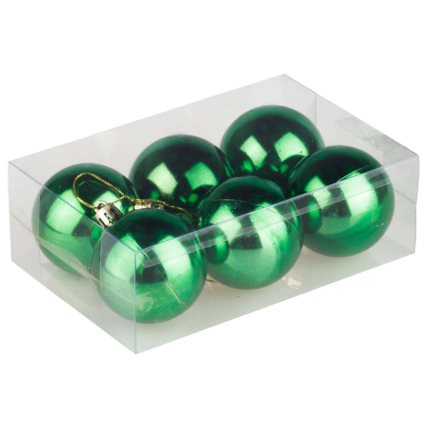 Елочные украшения BABY STYLE Шары зеленый 7 см 6 шт - фото 3