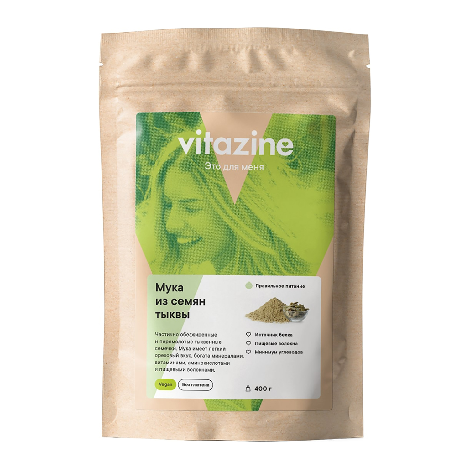 Мука Vitazine из семян тыквы 400г - фото 1