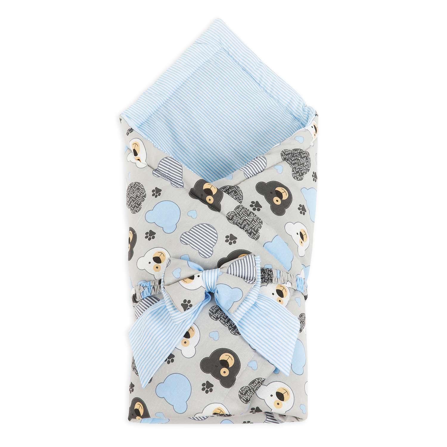 Конверт-одеяло Чудо-чадо для новорожденного на выписку «Времена года» мишки/голубой - фото 1