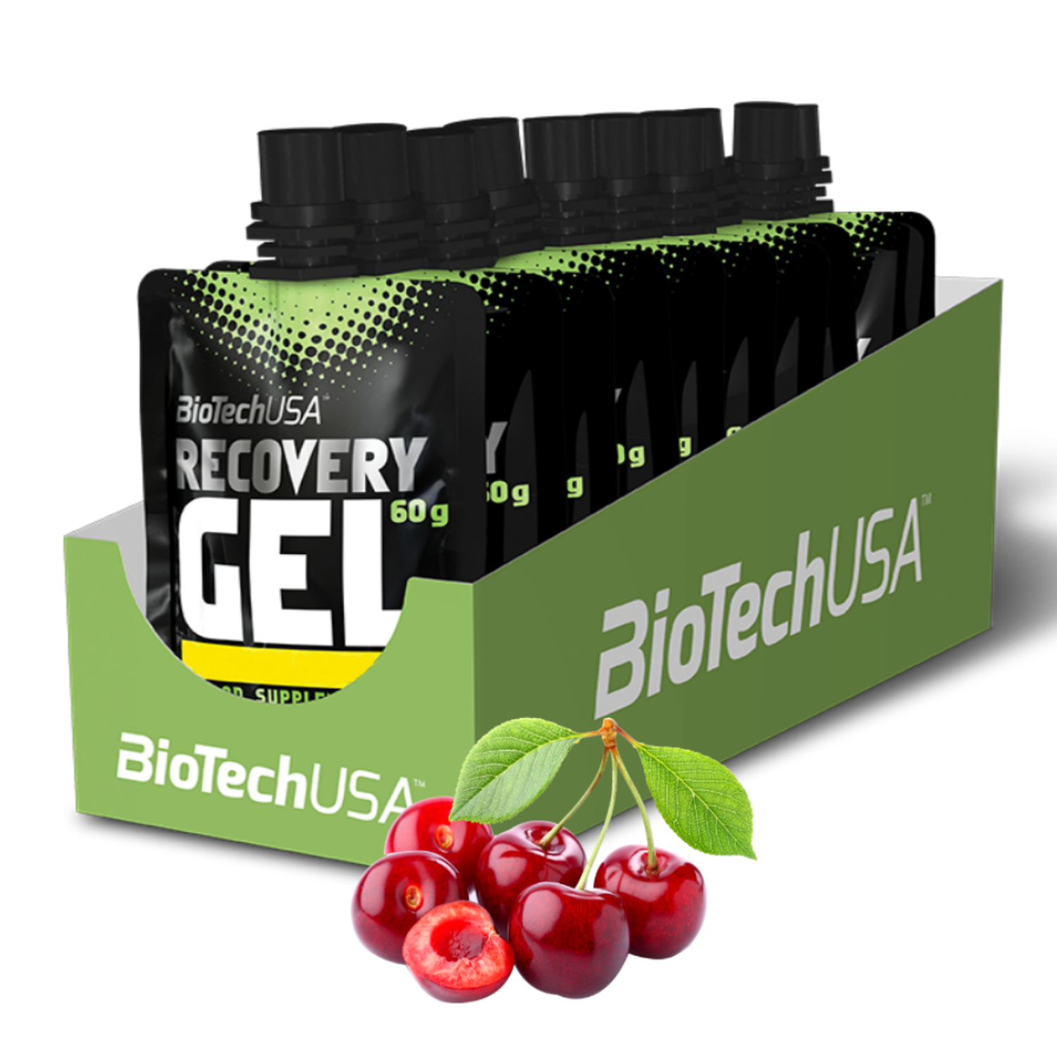 Предтренировочный комплекс BiotechUSA Recovery Gel 12х60г. Вишня - фото 1