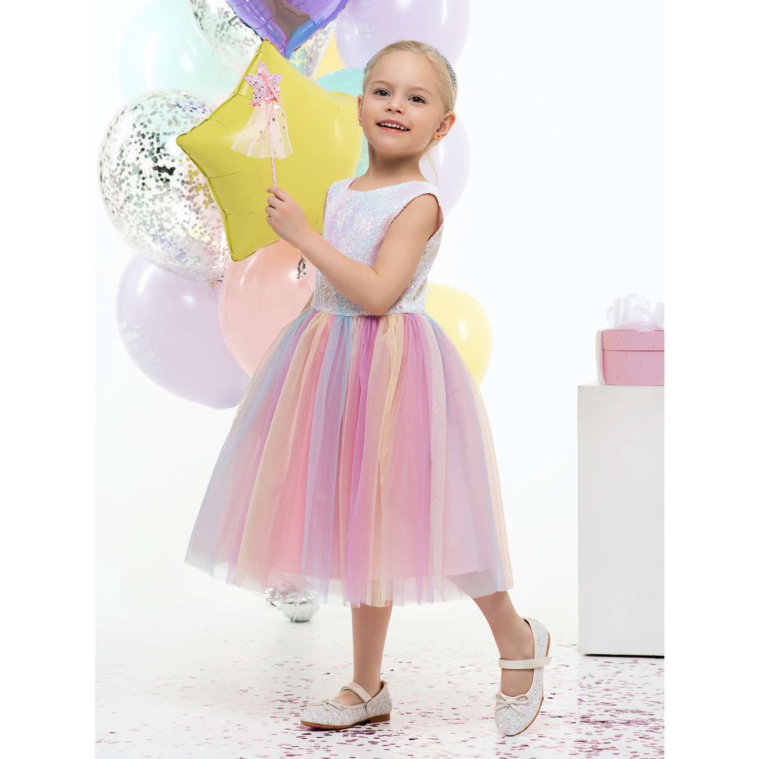 Платье LisaWeta D368 розовый - фото 2