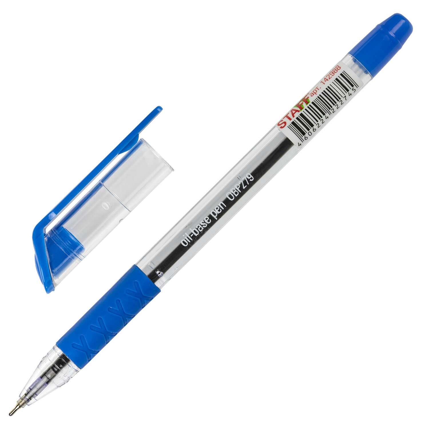 Ручки Staff шариковые синие набор 12 шт тонкие для школы с грипом - фото 4