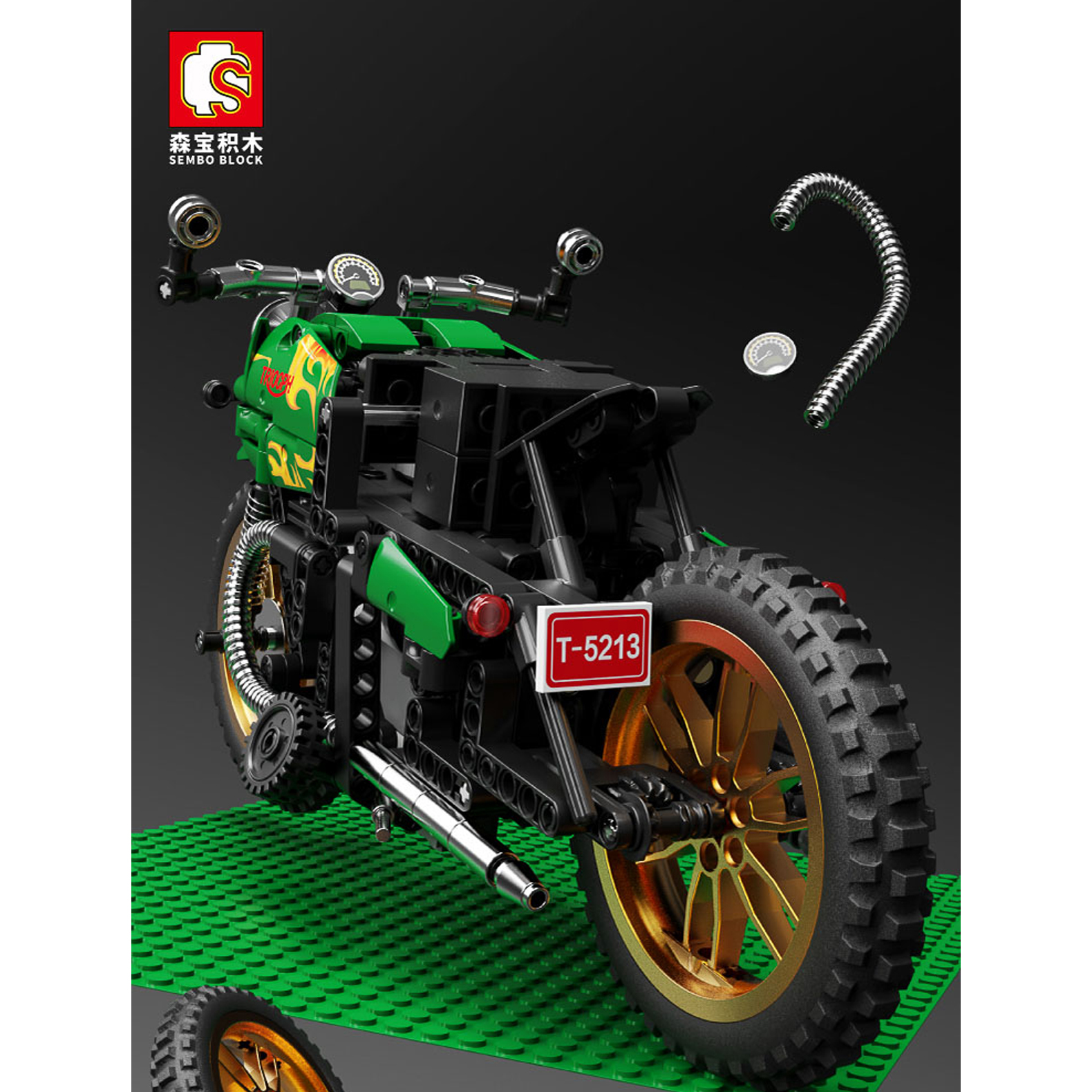 Конструктор Sembo Block спортивный мотоцикл 701010 - фото 7