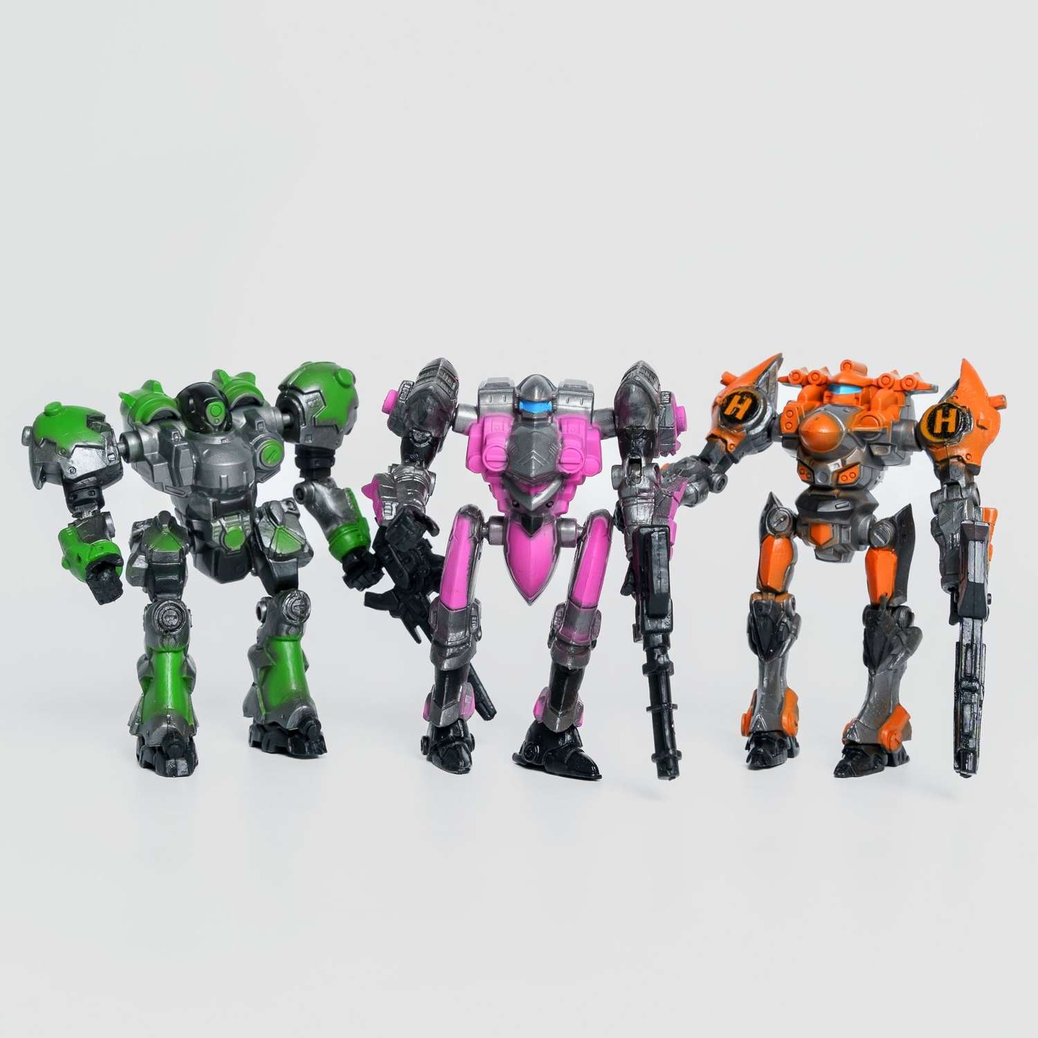 Роботы CyberCode 3 фигурки игрушки для детей развивающие пластиковые коллекционные интересные. 8см - фото 2