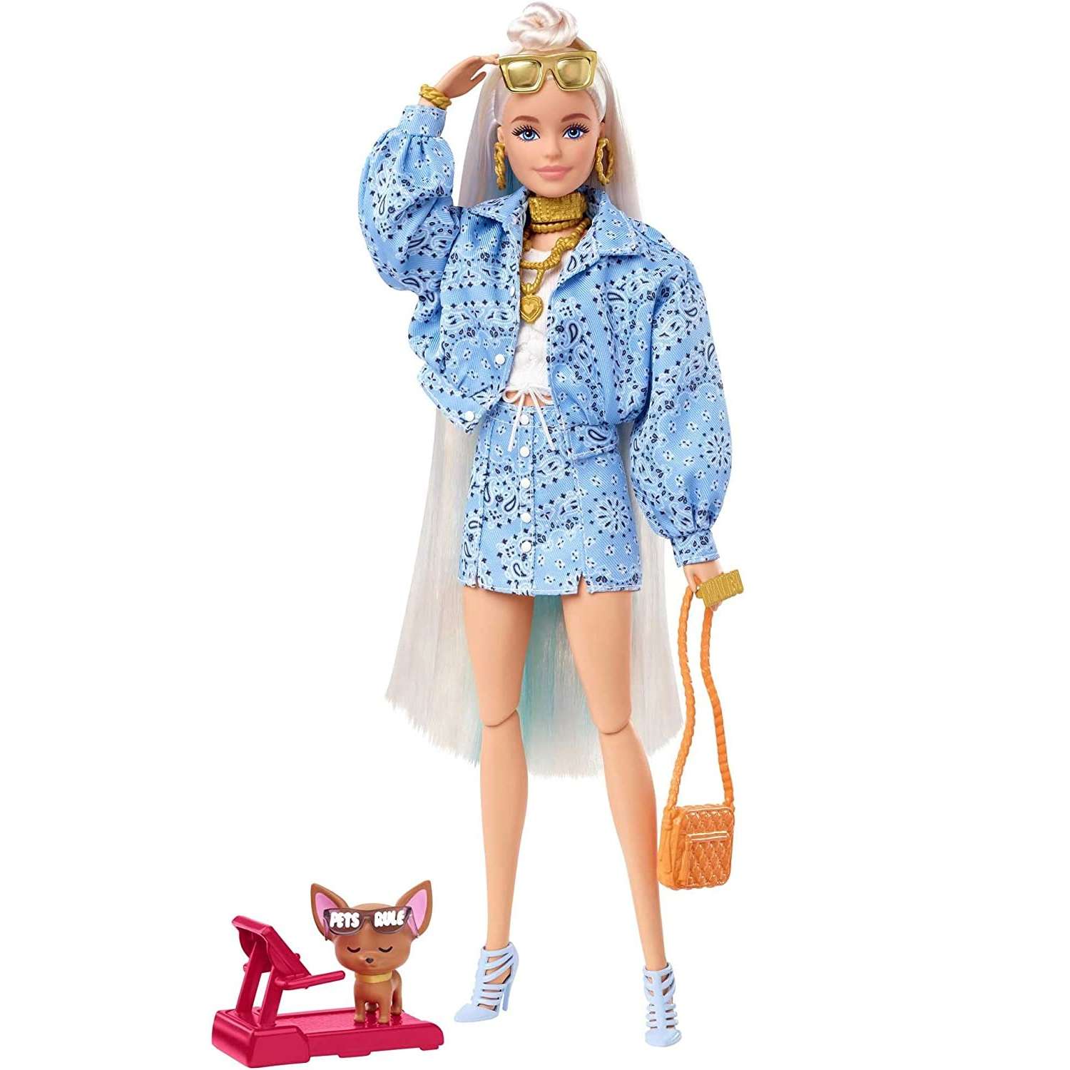 Кукла Barbie Экстра в джинсовой куртке HHN08 HHN08 - фото 1