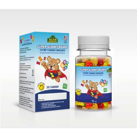 БАД Alfa Vitamins Супер Гамми Мишки Мультивитамины для мальчиков США